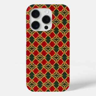 Opulent Gold and Red Floral iPhone 15 Pro Case