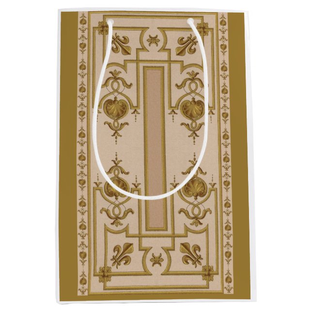 opulent gold baroque print medium gift bag (Front)