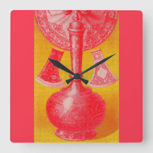 opulent mid-Victorian print decanters and... Square Wall Clock