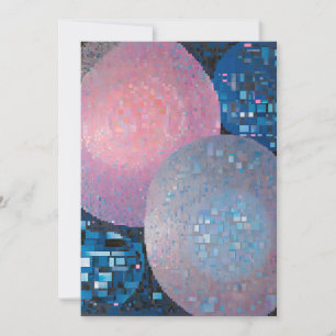 Opulent Ovals: Shades of Blue & Pink in Abstract Holiday Card