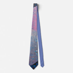 Opulent Ovals: Shades of Blue & Pink in Abstract Tie