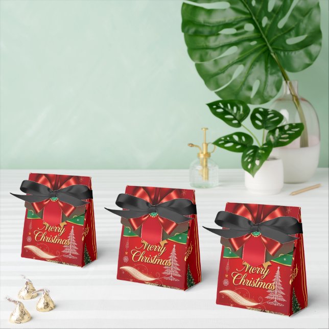 Opulent Red and Green Christmas Food Packaging Favour Box (Multiple)