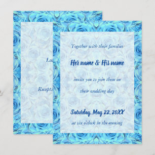 Opulent rose design in turquoise invitation
