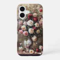 Opulent Roses in a Porcelain Vase