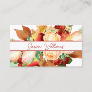 Opulent Strawberries and Flowers Business Card