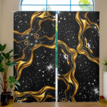 Opulent Swirl/Deco Grid Full Liquid Gold Black Mon