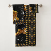 Opulent Swirl Full Liquid Gold Black Monochrome Lx