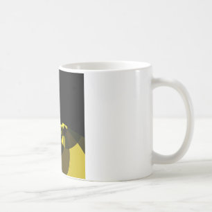 Opulent Vector Motif Jet Black and Gold Art Print Coffee Mug