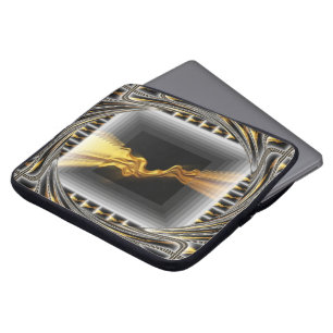 Opulent Warp Gateway Liquid Gold & Black Achempong Laptop Sleeve