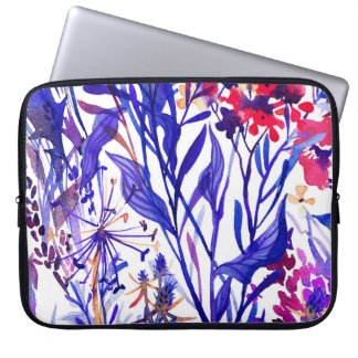 Opulent Watercolor Florals: Garden Background. Laptop Sleeve