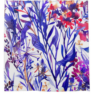 Opulent Watercolor Florals: Garden Background. Shower Curtain