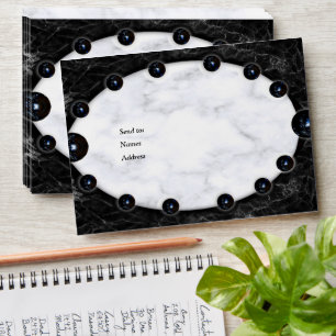 Opulent White & Black Marble Spheres Envelope