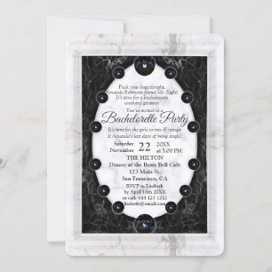 Opulent  White & Black Marble Spheres Invitation