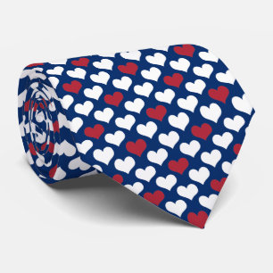 OPUS American Flag with Hearts for Valentine's Day Tie