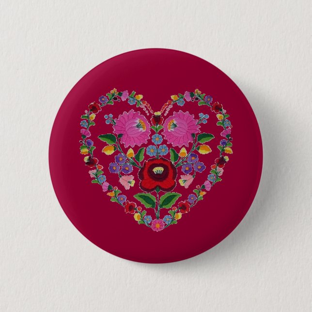 OPUS CHANGEABLE Hungarian Heart 6 Cm Round Badge (Front)