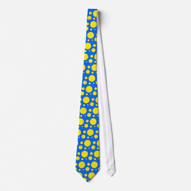OPUS Complementary blue yellow polka dot Tie (Front)