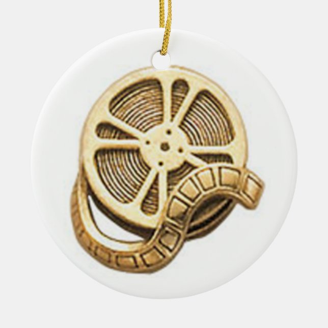 OPUS Gold Film Reel Ceramic Tree Decoration (Front)