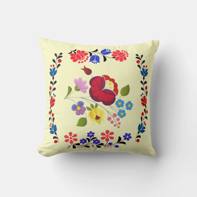 OPUS Hungarian Flower Embroidery Cushion (Front)