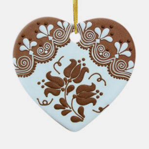 OPUS Hungarian Gingerbread Heart TBA Ceramic Ornament