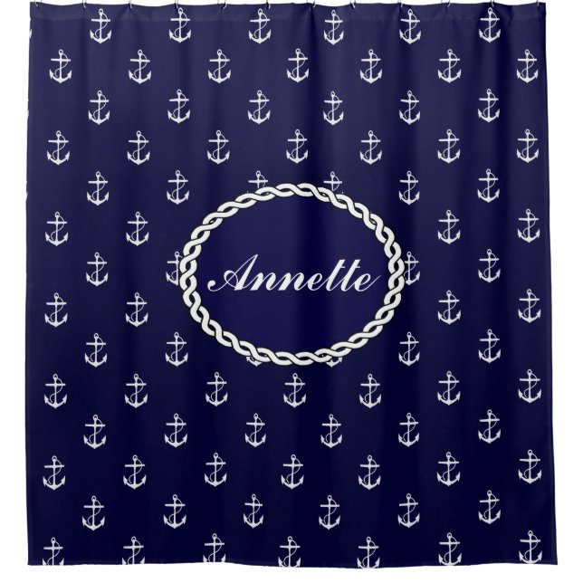Opus Posh Anchor Nautical Custom Shower Curtain (Front)