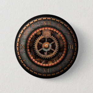 Opus Posh Steampunk Gears 6 Cm Round Badge