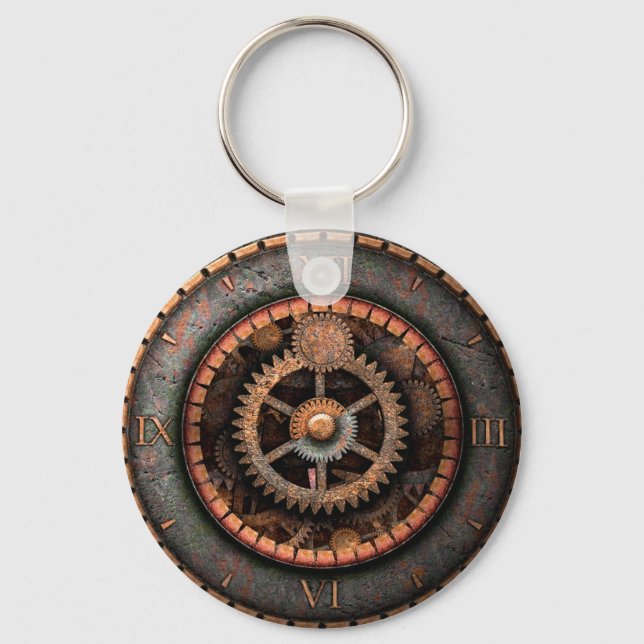 Opus Posh Steampunk Gears Key Ring (Front)