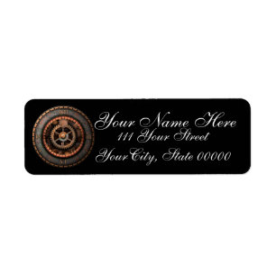Opus Posh Steampunk Gears Return Address Label