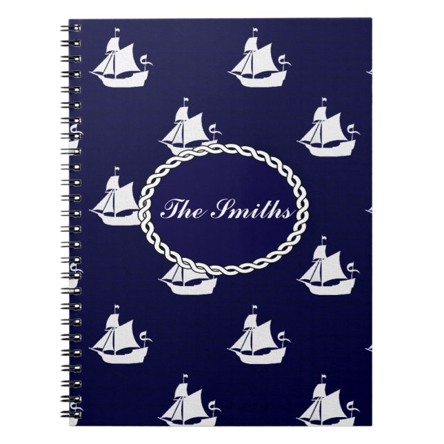 Opus Posh Tall Ships Nautical Design Notebook (Front)