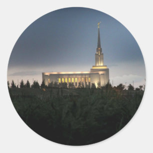 oquirrh mountain lds utah temple classic round sticker