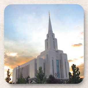 Oquirrh Mountain LDS Utah Temple sunset Coaster