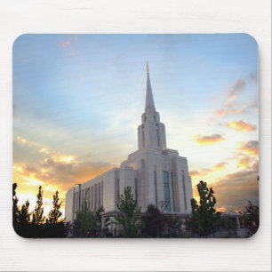 Oquirrh Mountain LDS Utah Temple sunset Mouse Pad
