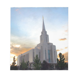 Oquirrh Mountain LDS Utah Temple sunset Notepad