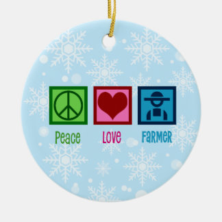 OR37-Peace Love Debate Team Ceramic Ornament farme