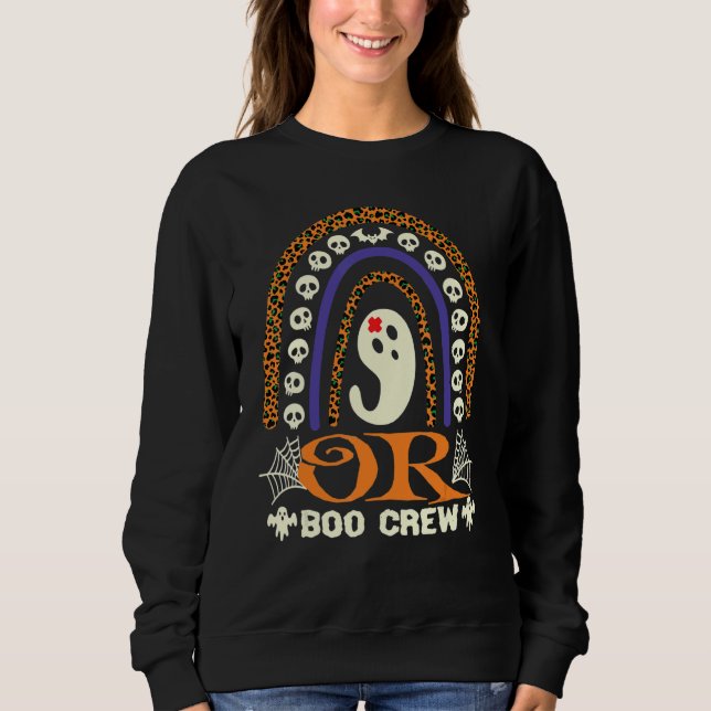 OR Boo Crew Nurse Halloween Nurses Cute Ghost Wome Sweatshirt (Front)
