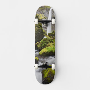 OR, Columbia River Gorge, Elowah Falls and Skateboard