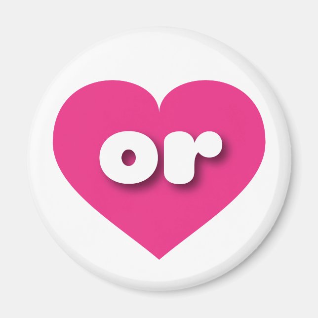 or hot pink heart - I love or Magnet (Front)