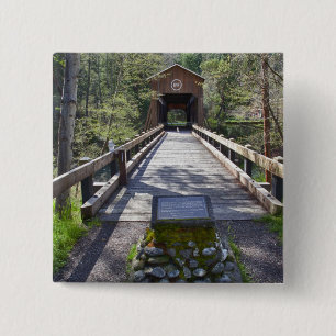 OR, Jackson County, McKee Covered Bridge 15 Cm Square Badge
