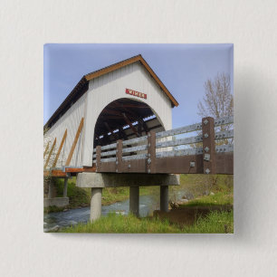 OR, Jackson County, McKee Covered Bridge 15 Cm Square Badge