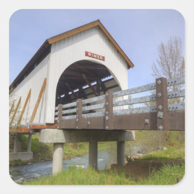 OR, Jackson County, McKee Covered Bridge Square Sticker (Front)