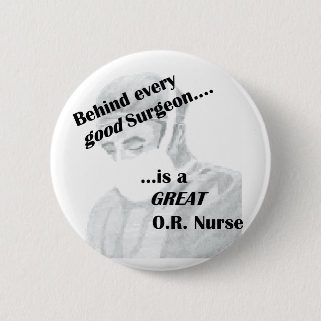 OR Nurse 6 Cm Round Badge (Front)