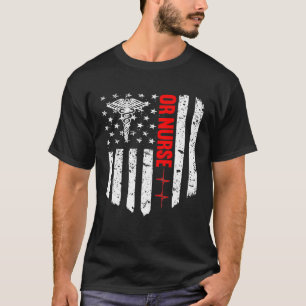 Or Nurse American Flag Patriotic RN Registered Nur T-Shirt