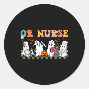 Or Nurse Spooky Ghost Halloween Cute Nursing Costu Classic Round Sticker