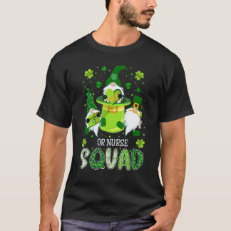 Or Nurse Squad Nursing St Patrick Day Gnomes Irish T-Shirt