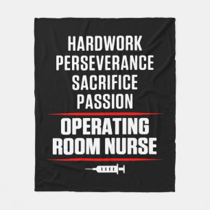 OR Operating Room Nurse Hardwork Nursing RN Fleece Blanket