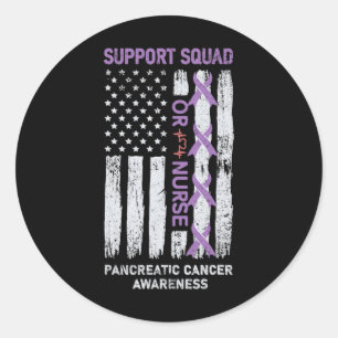 OR Operating Room Nurse Pancreatic Cancer Awarenes Classic Round Sticker
