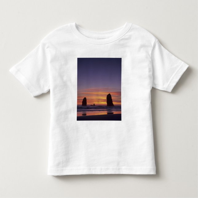 OR, Oregon Coast, Cannon Beach, seastacks at Toddler T-Shirt (Front)