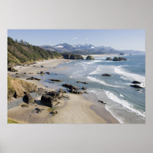 OR, Oregon Coast, Ecola State Park, Crescent 2 Poster