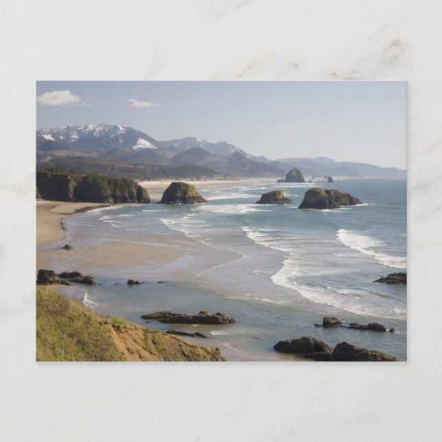 OR, Oregon Coast, Ecola State Park, Crescent Postcard (Front)
