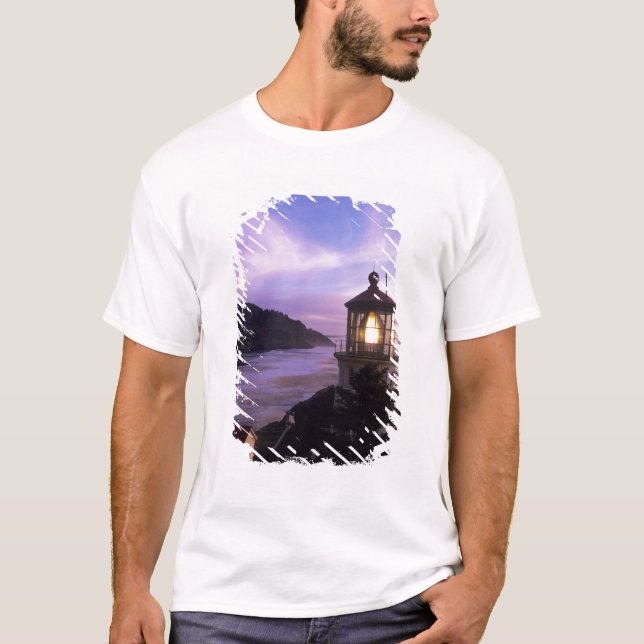 OR, Oregon Coast, Heceta Head Lighthouse, on T-Shirt (Front)