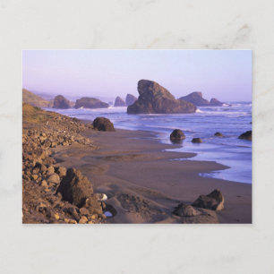 OR, Oregon Coast, Myers Creek, rock formations Postcard